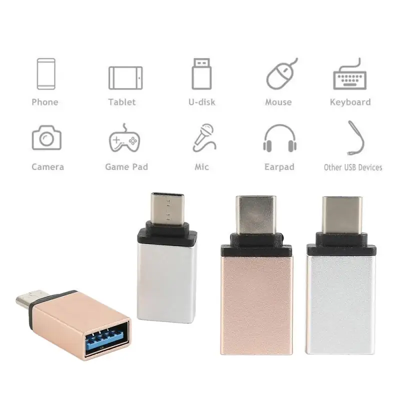 Металлический цветной конвертер стандарта USB 3,0 OTG, Type C-USB