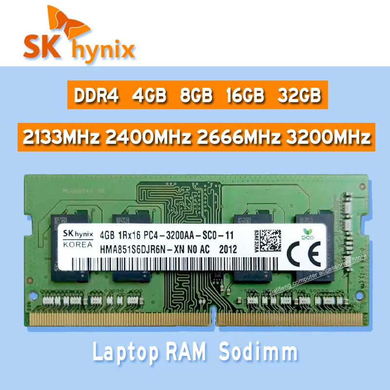 Оперативная память SK Hynix для ноутбука, ddr4 4 ГБ 8 ГБ 16 ГБ 32 ГБ 2133 МГц 2400 МГц 2666 МГц 3200 МГц, ОЗУ Sodimm, pc4 4g8g16g32g 2133P 2400T 2666 в 3200AA