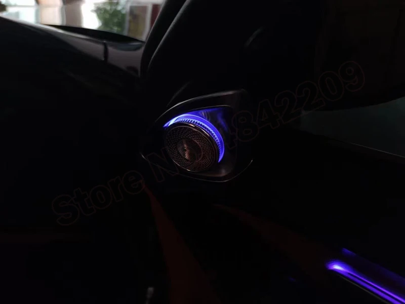 Фото Для Benz для Maybach S-Class W223 2021, 64-цветная автомобильная светодиодная атмосферная лампа, оригинальный 4D вращающийся твитер, динамик, окружающий свет №5