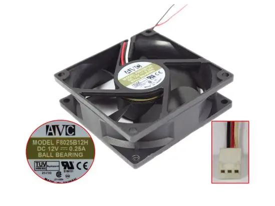 3-проводной серверный вентилятор AVC F8025B12H DC 12 В 0,25 а 80x80x25 мм