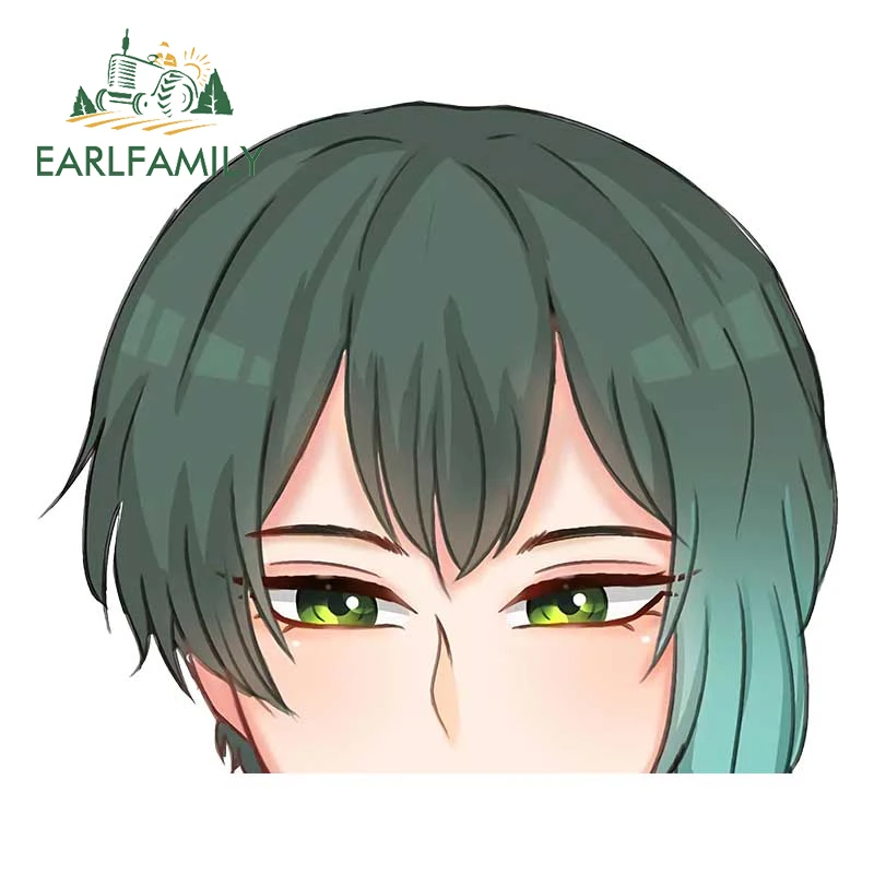 EARLFAMILY 13 см x 10,9 см для Saiki Kusuo Peek, аксессуары для автомобиля, наклейки на мотоцикл, багажник, Забавный аниме, окна, декор для ноутбука