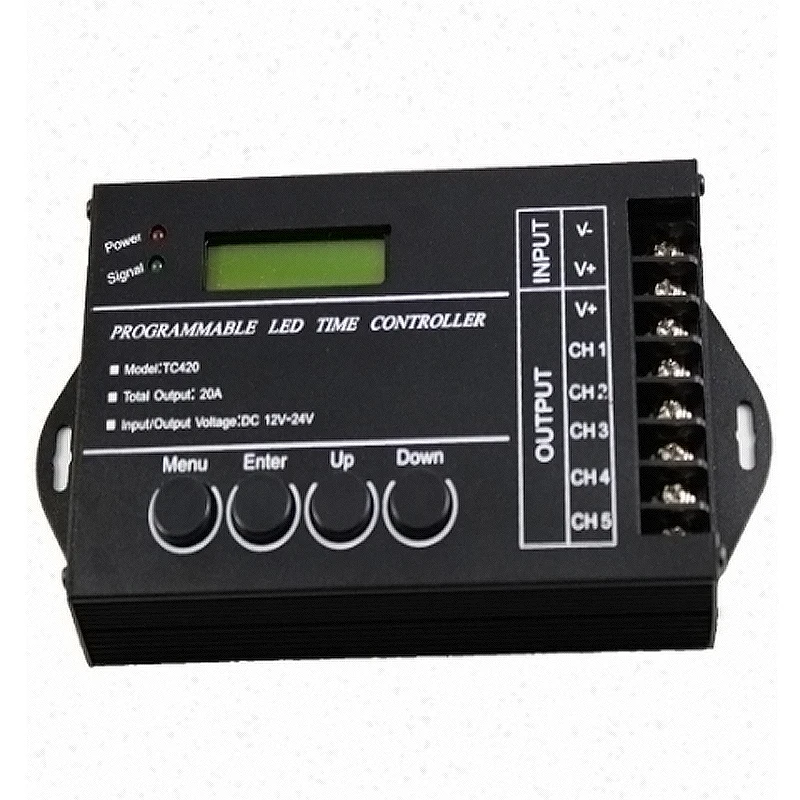 Фото Программируемый контроллер времени NL502 TC421 TC420 TC420SJ DC12V-24V 5-канальный общий выход 20A общий анод для аквариума светодиодная лента №5