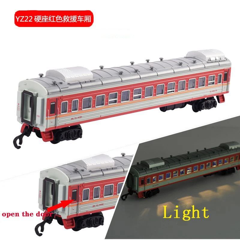 Фото Литая под давлением 1/87 Dongfeng YZ22, модель пассажирской каретки, поезда, открытые двери и огни, коллекция для взрослых, статический дисплей, игрушки для мальчиков №2