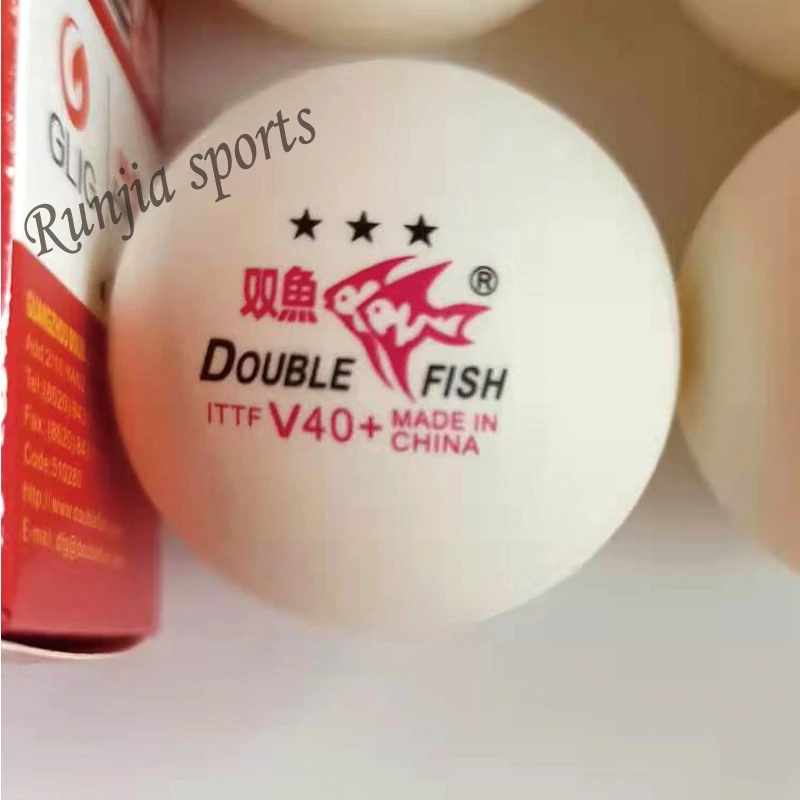 Оригинальный мяч для настольного тенниса Double Fish, 3 звезды, V40+, полимерный материал ABS для игры в ракетку для пинг-понга, оптовая продажа, всего 12 мячей (art.: 7a3bec8c2) - 7a3bec8c2