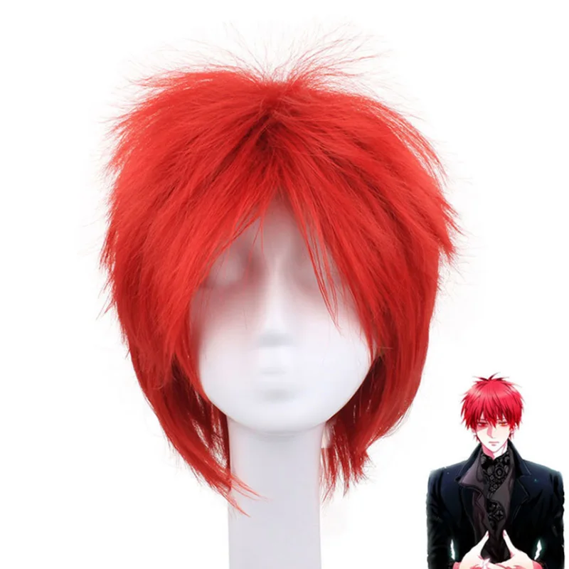 Красный парик для косплея Аниме Kuroko's баскетбольные Акаси сейюри из коротких волос для Хэллоуина