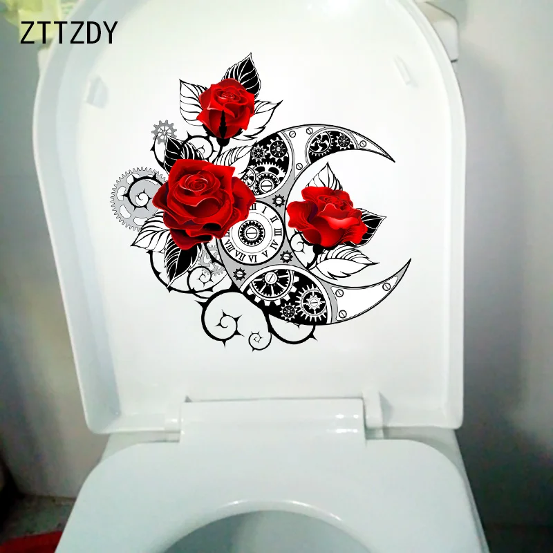 ZTTZDY 23,5 см × 23,6 см Gear Rose модное украшение для дома комнаты Туалет наклейки на стену T2-0820