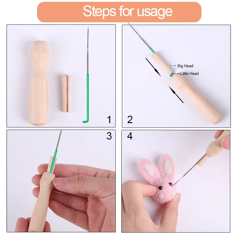Фото MIUSIE 24 Colors Wool Fiber DIY Wool Felt Kit Handle Wool Felt Toys Making Fabric Materials Handcraft Felt Needle For Beginners №4