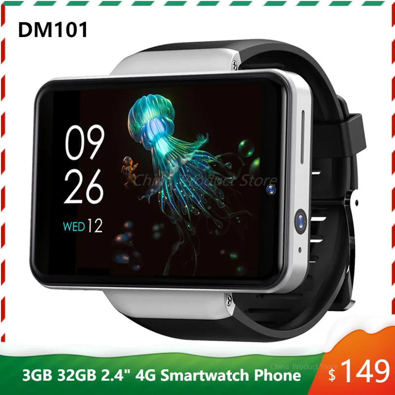 Смарт-часы DM101, Смарт-часы 2,4 дюйма, Android, 4G LTE, Face ID, 2000 мАч, 3 ГБ, 32 ГБ, 8 Мп, двойная камера, GPS, Bluetooth, 2020 PK DM100, DM20, DM99