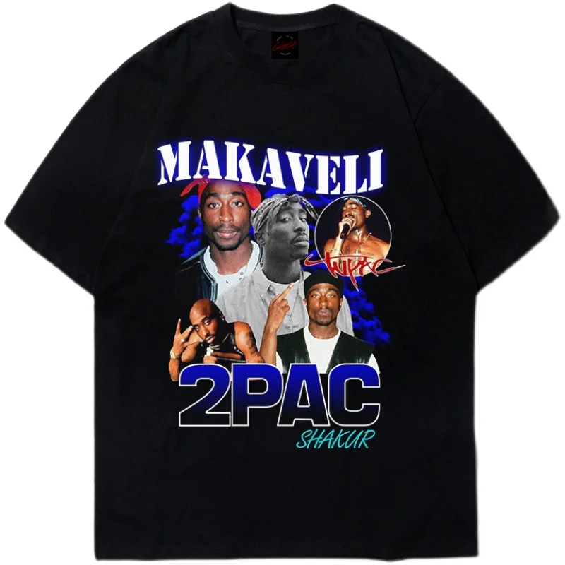 Фото Футболка 2pac Eminem LiL Peep Tupac, как можно скорее Рокки Канье Уэста Джук Wrld Джей-z, футболка в стиле хип-хоп, большие размеры, уличная одежда №2