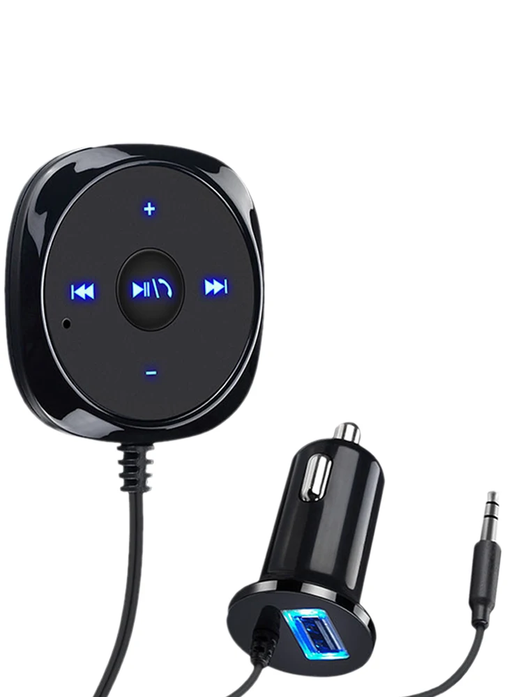 Автомобильный комплект 12-24 В с Bluetooth, беспроводной приемник для звонков в режиме громкой связи, поддержка AUX, потоковая передача музыки, авто...