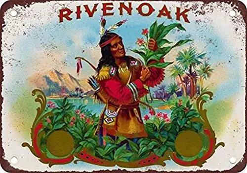 Сигары Rivenoak, винтажная репродукция, металлический жестяной знак, 8x12 дюймов