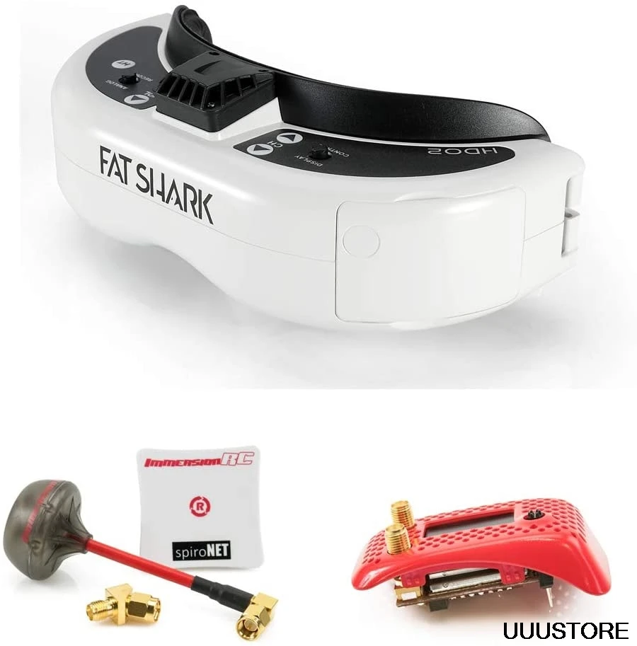 FatShark Dominatior HDO2 FPV очки + погружной Радиоуправляемый модуль rapidFIRE + SpiroNET v2 разнообразие 2 антенны комплект