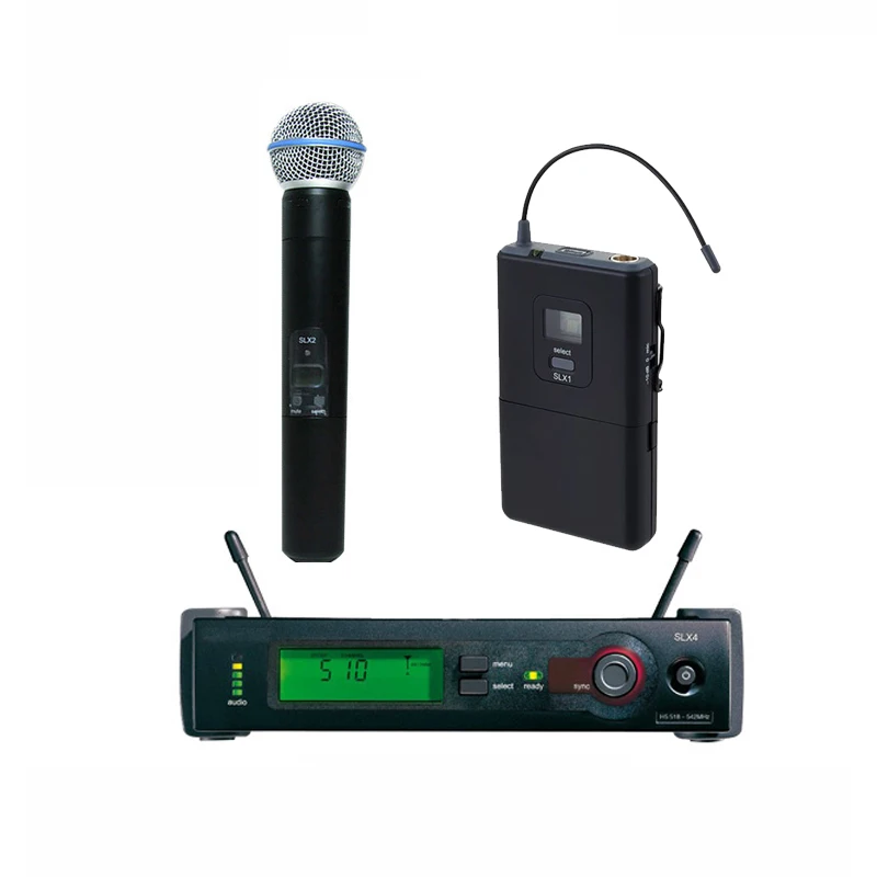 Оригинальная беспроводная микрофонная система MiCWL SLX SLX24 UHF BETA58, кардиоидная беспроводная гарнитура WL93, петличная сцена, DJ, караоке