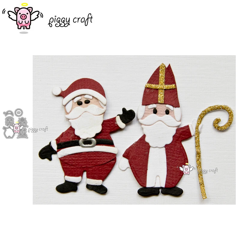Piggy Craft металлические штампы для резки, форма для резки, Рождественский Санта-Клаус, скрапбук, нож для рукоделия, форма, лезвие, трафареты, штампы
