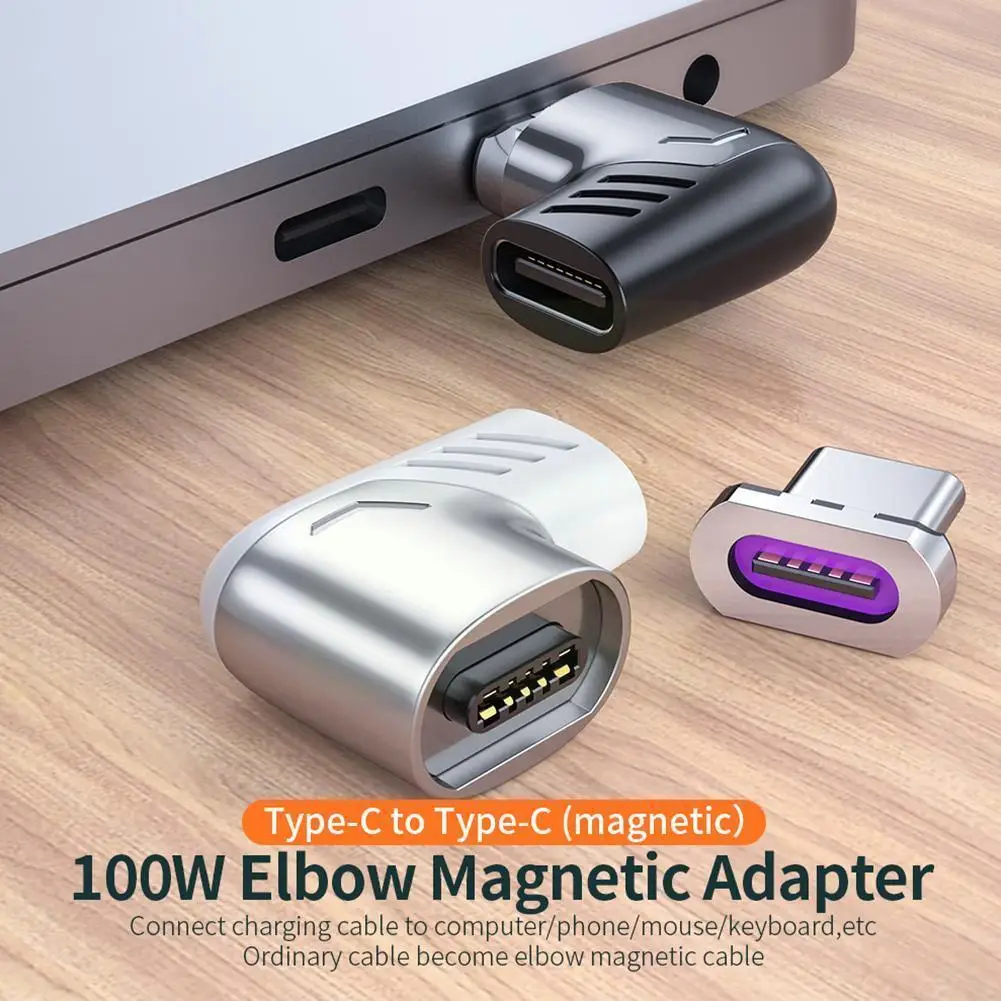 Адаптер Usb Type-C A, 100 Вт/5 А, магнитный конвертер для быстрой зарядки с Usb C на Type C, магнитный кабель, разъем Usbc для Macbo F7c1