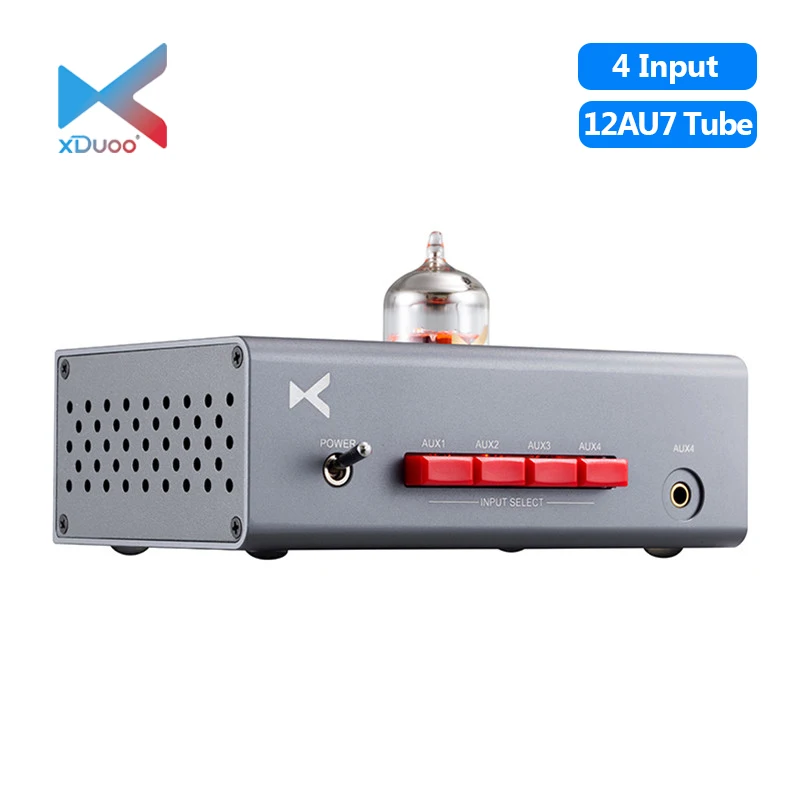 Трубчатый усилитель XDuoo MT-603 12AU7, несколько предусилителей, 4 аудиовхода, один Предварительный усилитель аудиовыхода с переключателем Toneluck