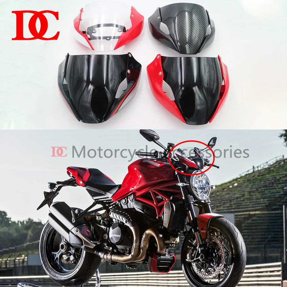 Аксессуары для мотоциклов Ducati Monster 797 821 1200R Передняя обтекатель на носу как часть крышки перед ветровым стеклом