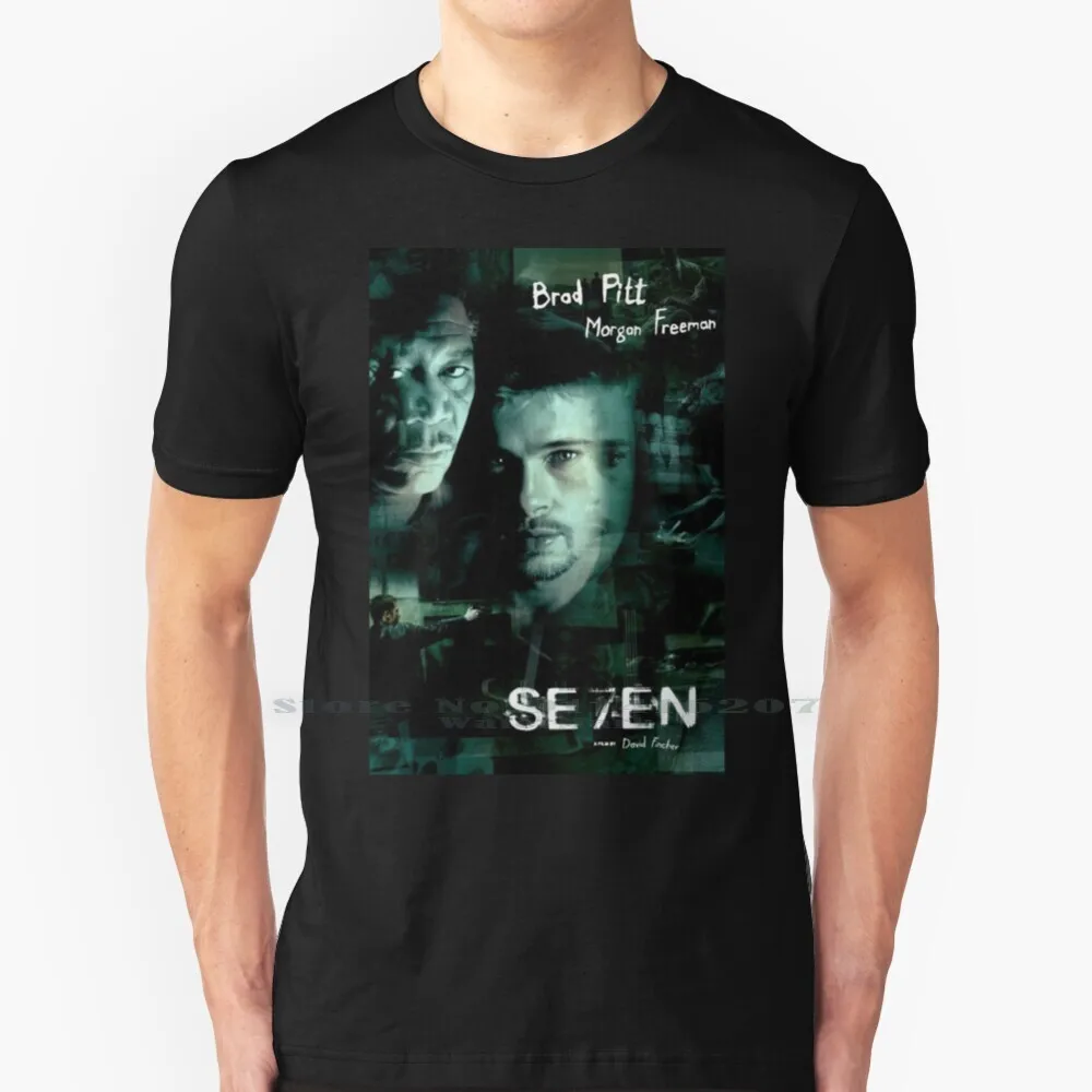 Se7en футболка 100% чистый хлопок Морган Фримен Брэд Питт Дэвид Финчер семь Se7en