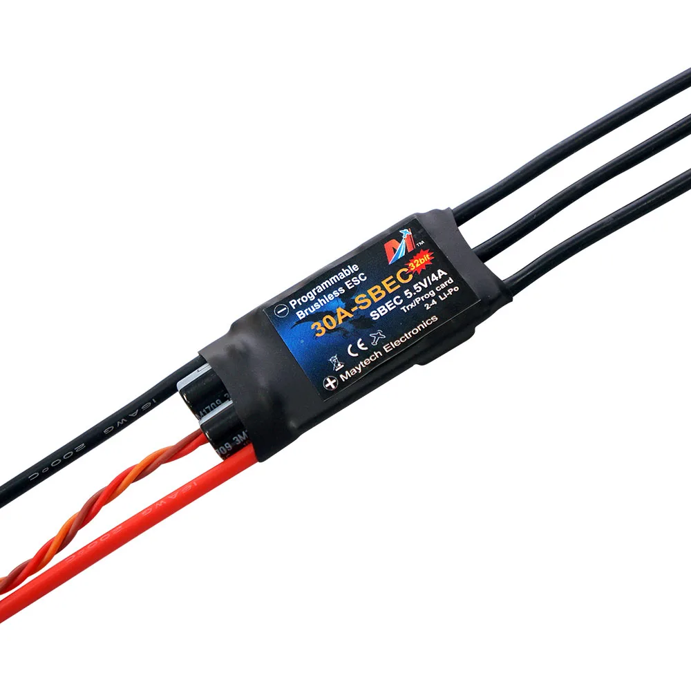 Регулятор скорости постоянного тока Maytech 30A 2-4S, мини-бесщеточный Esc для вертолета БПЛА, радиоуправляемая модель самолета