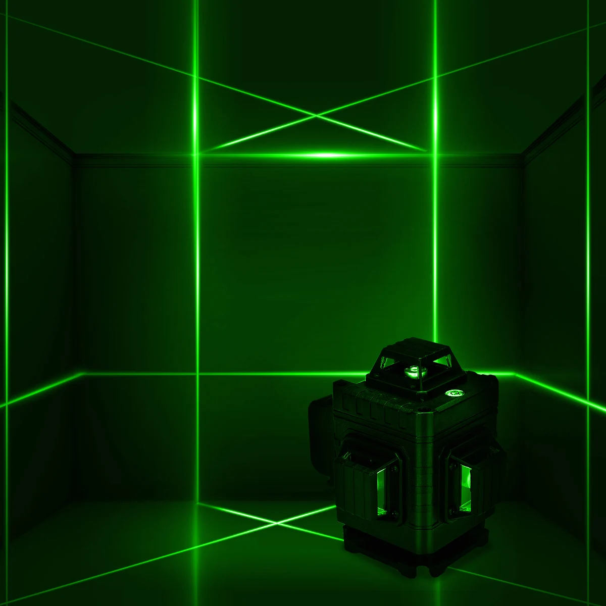 Фото Лазерный уровень FASGet с автоматическим самовыравниванием 4D, 8/12/16 линий, с цифровым аккумулятором, с настенным кронштейном и подъемным держат... №5