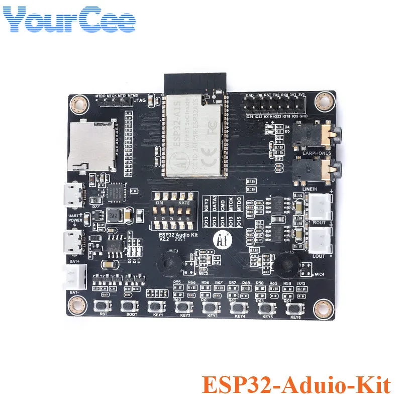 Умная плата ESP32-Audio-Kit ESP32, двухъядерный модуль Wi-Fi, с низким энергопотреблением, Φ 8M, PSRAM, последовательное подключение к Wi-Fi