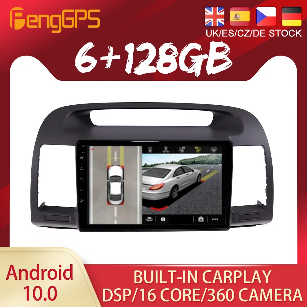 Многофункциональное автомобильное радио, 128G Android PX6 DSP для Toyota Camry 5 2001-2006, DVD, GPS-навигация, стерео, видео, CarPlay, головное устройство
