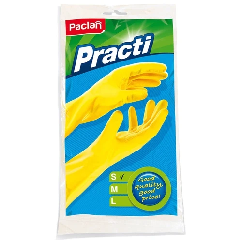 Перчатки резиновые Paclan Professional Practi Universal, хлопковое напыление, желтые (art.: 3920b6e0f3d67) - 3920b6e0f3d67