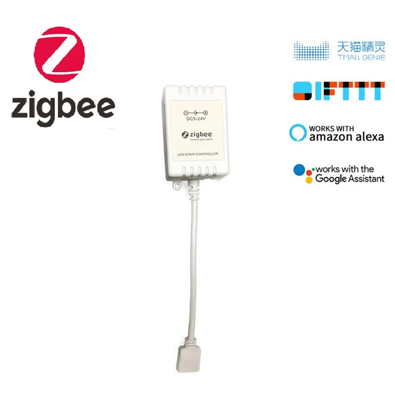 Фото Мини-контроллер светодиодной ленты Tuya Zigbee, регулятор яркости RGB, 5-24 В, для умного дома, Alexa Google, лампы RGB, беспроводной пульт дистанционного управления №4