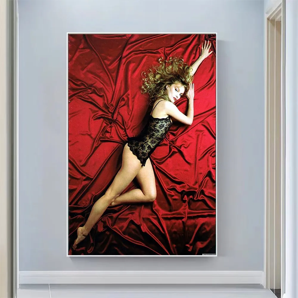 Сексуальная модель Arielle Dombasle, красивый купальник для девушек, искусственный тканевый постер HD, художественное украшение для дома, подарок