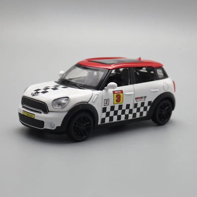 Масштаб 1:32, мини-игрушечный автомобиль Cooer Countryman, модель под давлением, открывающаяся дверь, открывающийся звук светильник, образовательная...