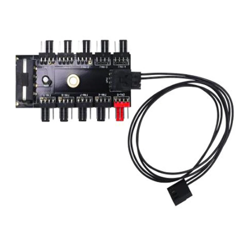 Фото Аура rgb 5 в 3pin концентратор для 10 вентиляторов или с 4pin хаб pwm от 1 до 10 или 4pin хаб pwm регулируется вручную от 1 до 6 №5