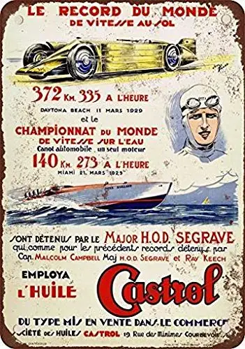 1930 Castrol масло винтажный вид репродукция металлический жестяной знак 8x12 дюймов