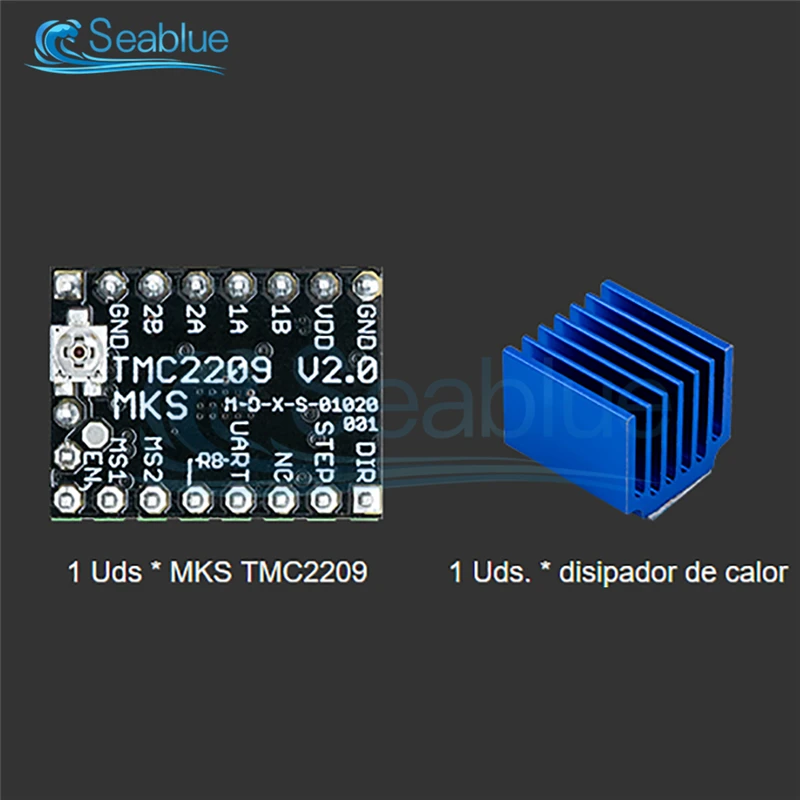 Фото Aideepen MKS TMC2209 2209 Драйвер шагового двигателя StepStick Детали 3D-принтера 2.5A UART ультра бесшумный для SGen_L Gen_L Robin Nano №3