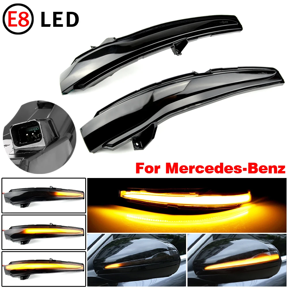 Фото 2 шт. светодиодный динамический указатель поворота для Benz W205 W213 для Mercedes Benz C E S GLC Class автомобильный индикатор зеркала заднего вида №4
