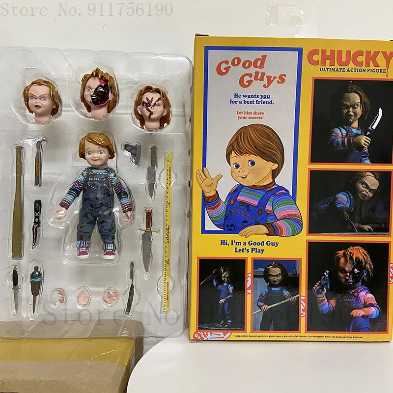 Фото Neca Chucky Doll Фигурка Childs Play Goeden Ultieme Chucky Dolls P VC Фигурки Подвижные суставы Коллекционная модель игрушки 10 см №5