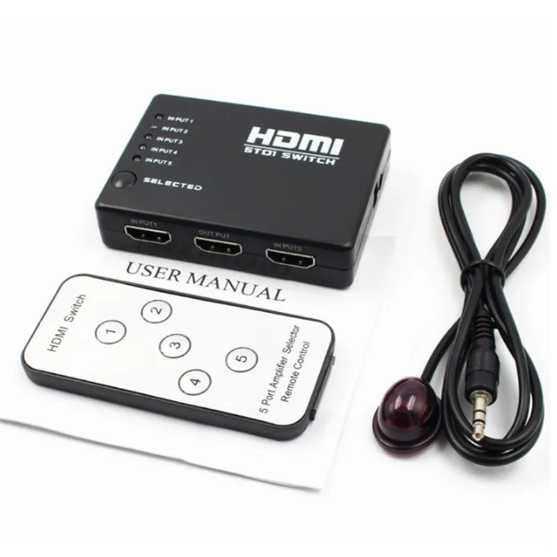 1 шт. HDMI сплиттер 3/5 порт HDMI переключатель HDMI порт 1080P 3 входа 1 выход 4K адаптер для XBOX 360 PS3 PS4 Android HDTV