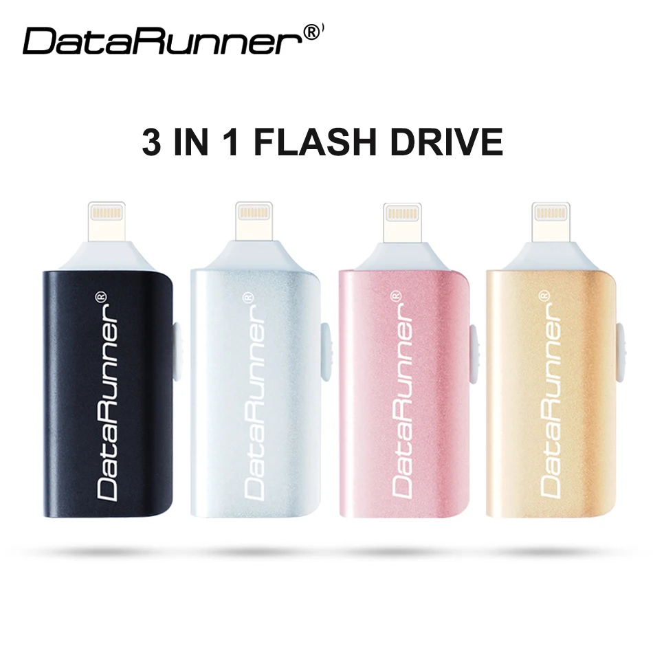 Флеш-накопитель DataRunner OTG USB 128 ГБ, флеш-накопитель 16 ГБ, 32 ГБ, 64 ГБ, флешка, карта памяти 3,0, флэш-диск для iPhone/Android/ПК