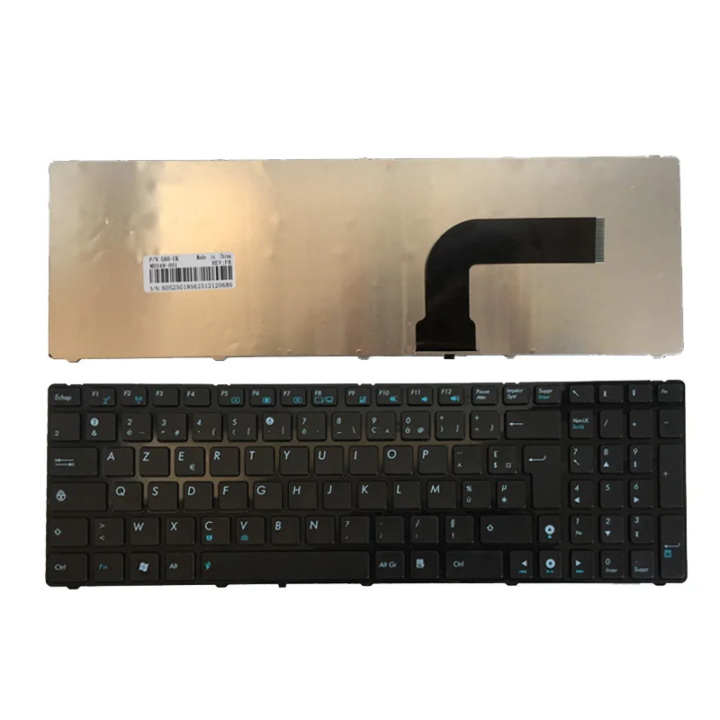 Французская клавиатура для ноутбука ASUS A53SM A53SV R704 R704A R704VB R704VC R704VD U57DE U57DR U57N R500D R500DE FR, Черная