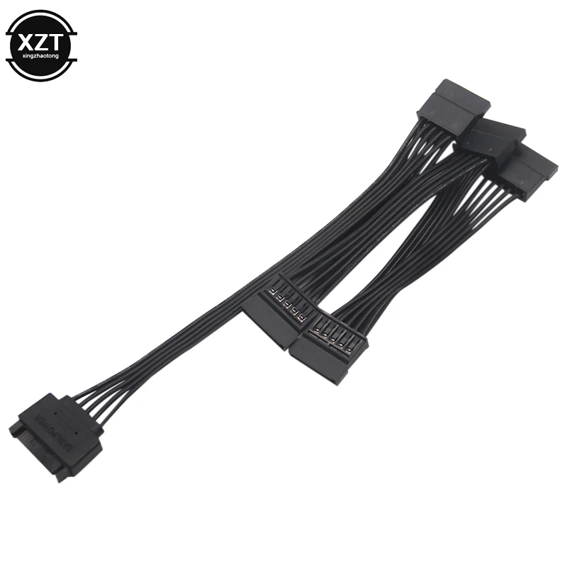 Новинка SATA 15Pin M 1 к 5 SATA 15Pin F блок питания для жесткого диска разветвитель кабель Шнур для DIY ПК Sever 15-контактный адаптер питания 60 см (art.: 3a382f258f2) - 3a382f258f2