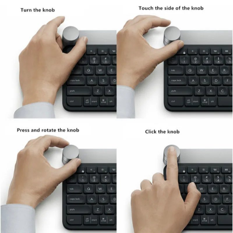 Фото Беспроводная клавиатура Logitech Craft, умная ручка управления, соединение по Bluetooth, переключатель для нескольких устройств, темно-серый №5