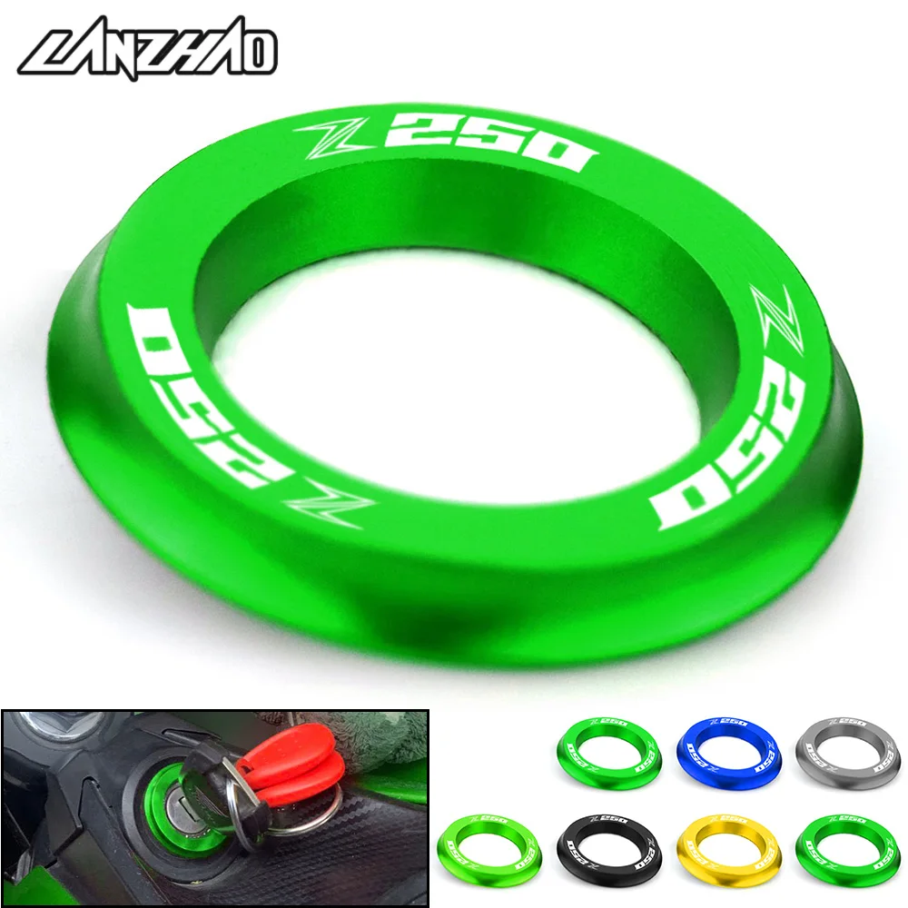 Ключ зажигания мотоцикла Z250, крышка, кольцо CNC, аксессуары для Kawasaki Z250 2013 2014 2015 2016 2017 2018 2019 2020