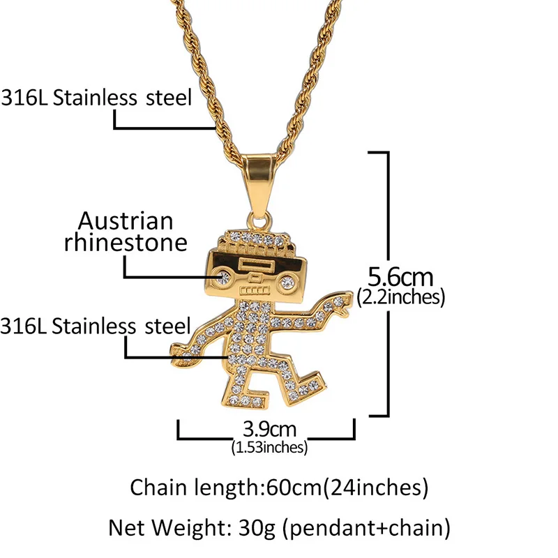 Фото Хип-хоп Bling Iced Out из нержавеющей стали Novus ordo Seclorum Alien Star of David кулон ожерелья для мужчин рэпер ювелирные изделия №3