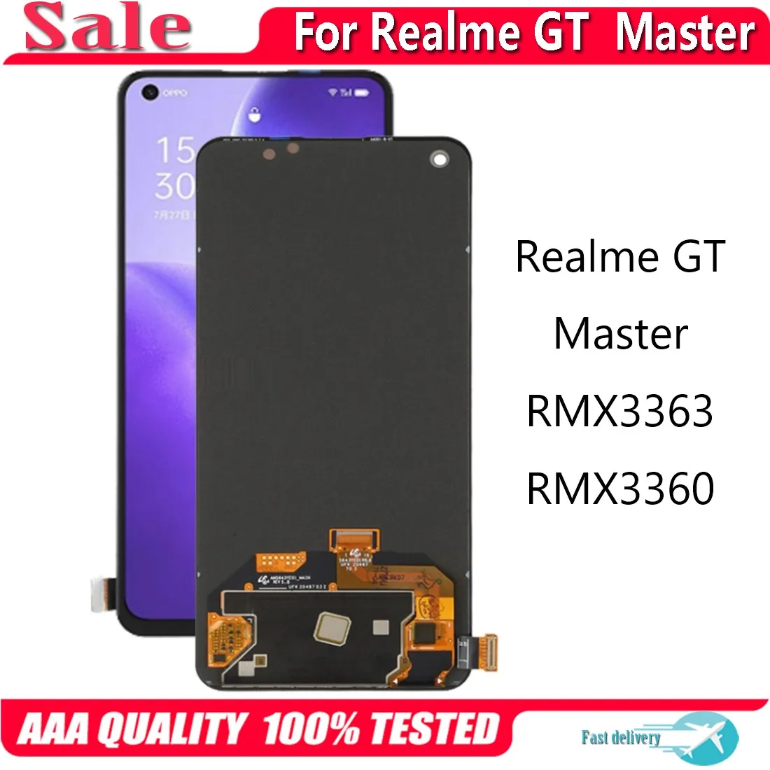 ЖК-дисплей AMOLED для Realme GT Master RMX3363 RMX3360, сенсорный экран, сменный дигитайзер в сборе с рамкой