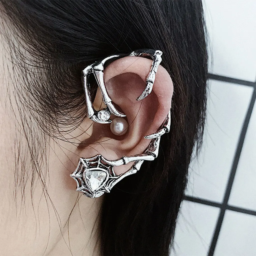 Серьги-клипсы женские, мужские, черные, в виде когтей демона, х7я