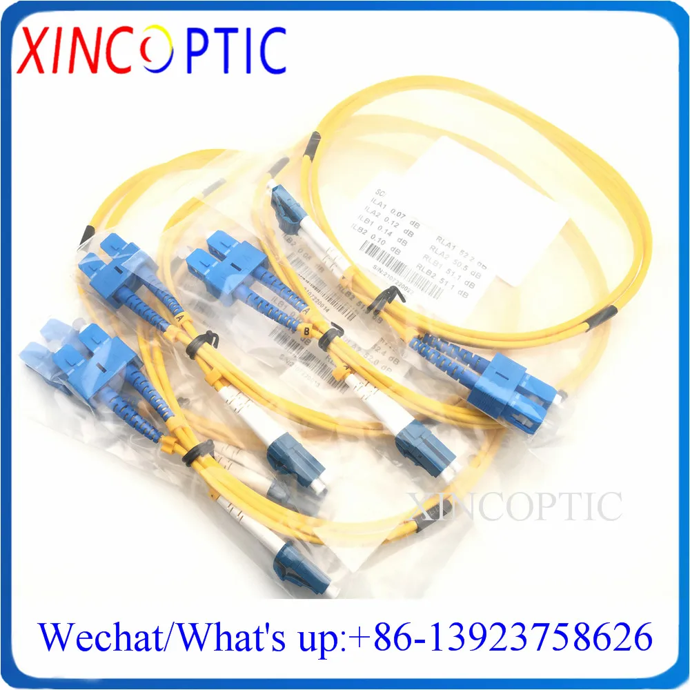 10 шт. SM, дуплекс, 1 м, Желтый ПВХ, 3,0 мм, SC/UPC-LC/UPC Одномодовый G652D G657A двойной оптоволоконный Соединительный шнур, кабель, фоторазъем