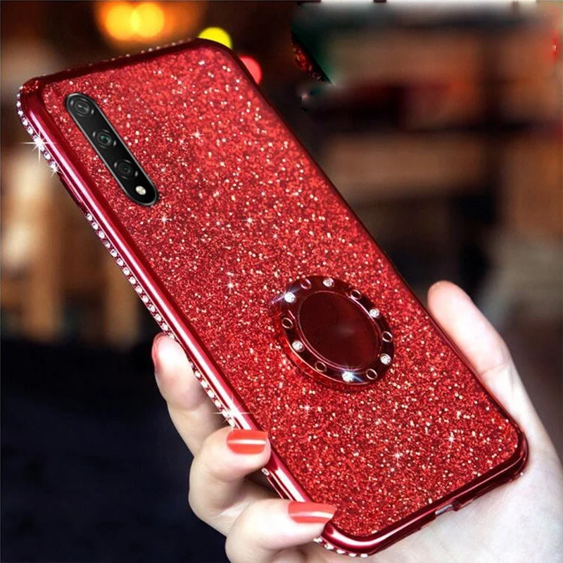 Мягкий чехол силиконовый чехол Aksen Berlian I mi tasi + кольцевой держатель для red mi 9t / mi 9t 4g