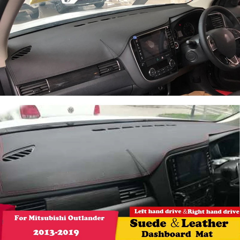 Кожаный коврик для приборной панели Mitsubishi Outlander 2013-2019, защитный ковер от солнца для автомобильного стайлинга, замшевый коврик для приборной панели