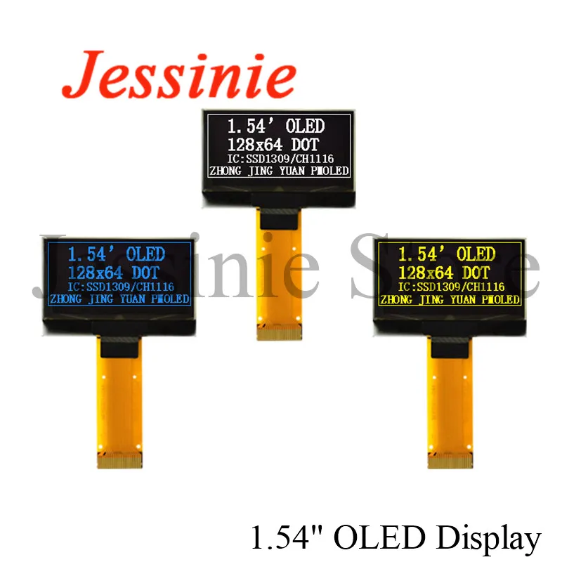 OLED-модуль 1,54 дюйма, 1,54 дюйма, дисплей 12864 дюйма, ЖК-дисплей, экран 128*64 SSD1309 CH1116, белый, синий, желтый, SPI/IIC/параллельный для Arduino