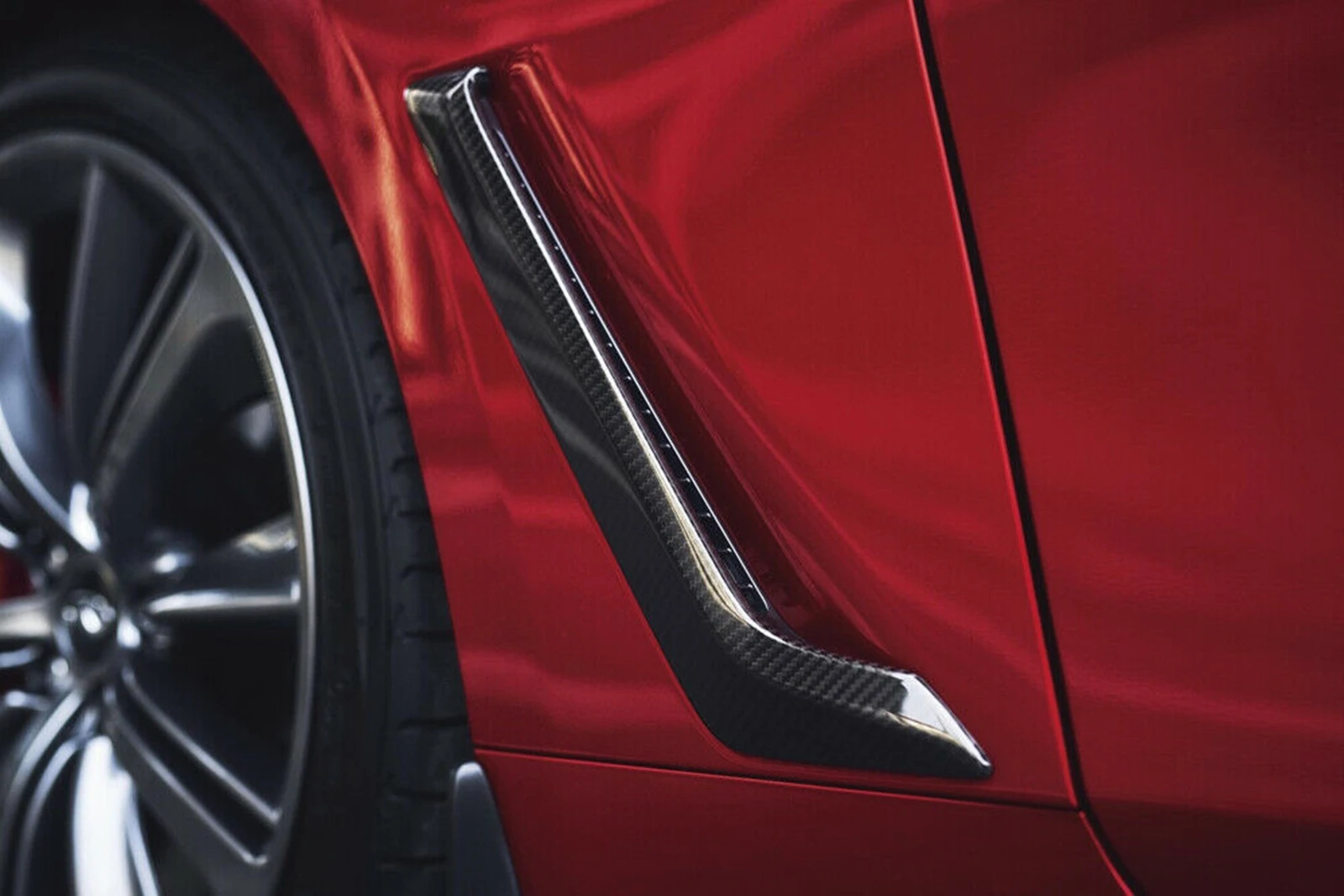 Для Infiniti Q60 Q60S 2015 2016 2017 2018 2019 2020 2021 2022 крыло из углеродного волокна, боковая отделка вентиляционного отверстия, впускной спойлер переднего колеса (art.: 3920cf989f586) - 3920cf989f586