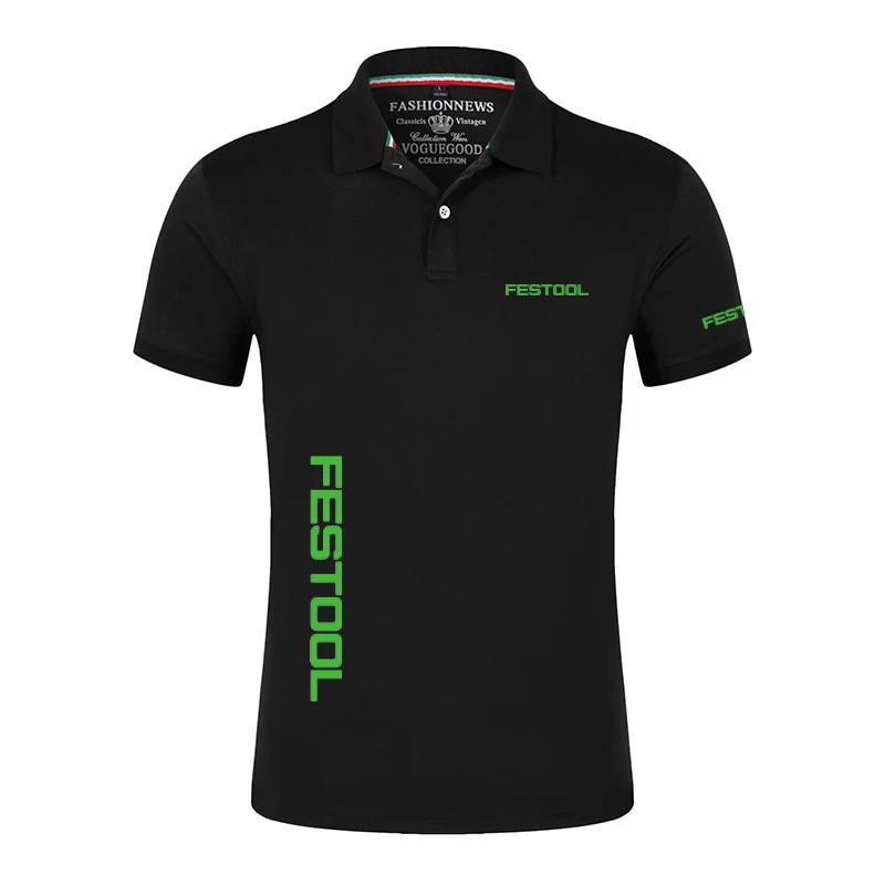 Модная новая дизайнерская спортивная одежда Festool с принтом и коротким рукавом, мужские поло, рубашки с лацканами, повседневная одежда, тонкие Топы